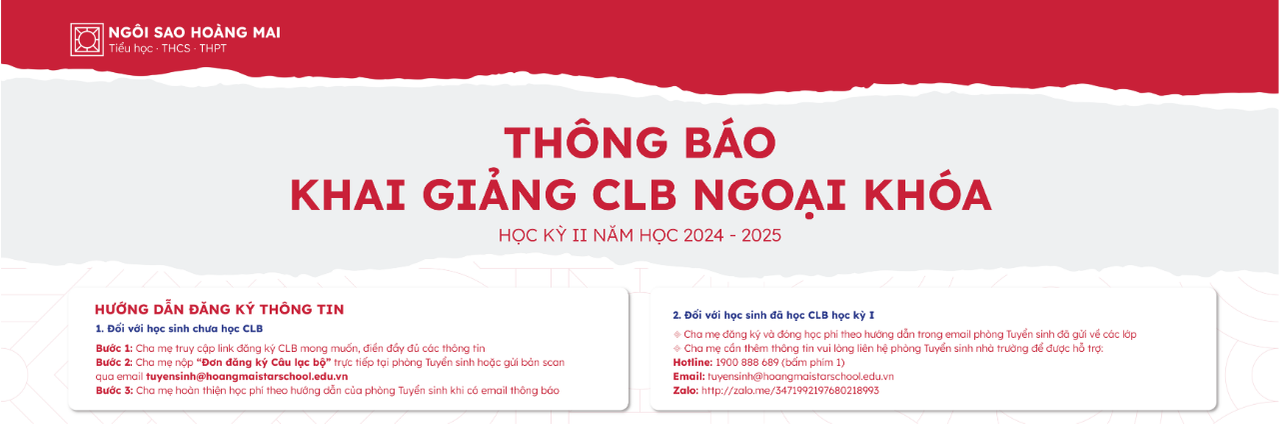 Chính thức mở đăng ký câu lạc bộ ngoại khóa học kỳ II năm học 2024 - 2025